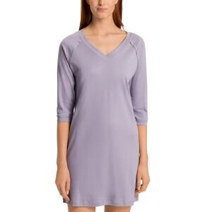 HANRO Pure Essence 3/4-Sleeve Gown, Lavander, Size M 0147